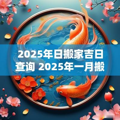 2025年日搬家吉日查询 2025年一月搬家吉日和属相查询
