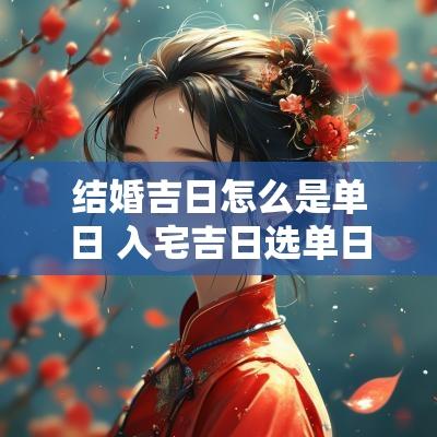 结婚吉日怎么是单日 入宅吉日选单日还是双日