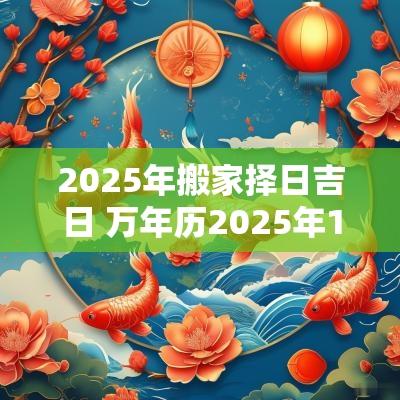 2025年搬家择日吉日 万年历2025年1月搬家吉日