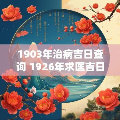 1903年治病吉日查询 1926年求医吉日查询