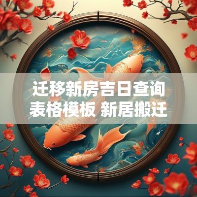 迁移新房吉日查询表格模板 新居搬迁吉日查询表格图