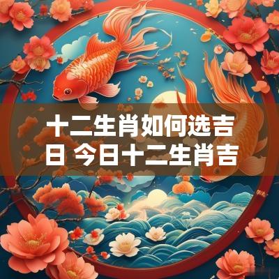 十二生肖如何选吉日 今日十二生肖吉日一览表