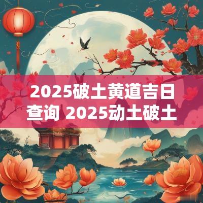 2025破土黄道吉日查询 2025动土破土最佳吉日查询