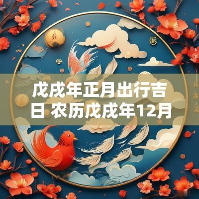 戊戌年正月出行吉日 农历戊戌年12月吉日