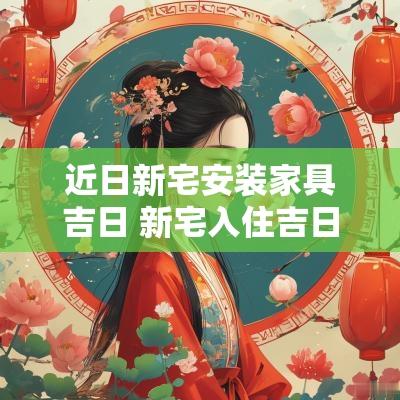 近日新宅安装家具吉日 新宅入住吉日查询