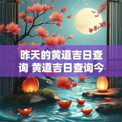 昨天的黄道吉日查询 黄道吉日查询今日