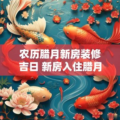 农历腊月新房装修吉日 新房入住腊月的吉日