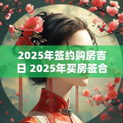 2025年签约购房吉日 2025年买房签合同吉日