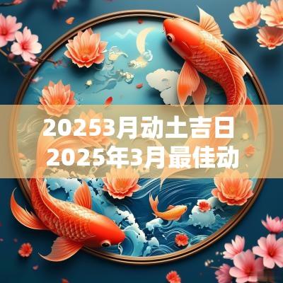 20253月动土吉日 2025年3月最佳动土吉日