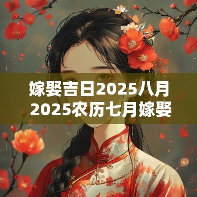 嫁娶吉日2025八月 2025农历七月嫁娶吉日