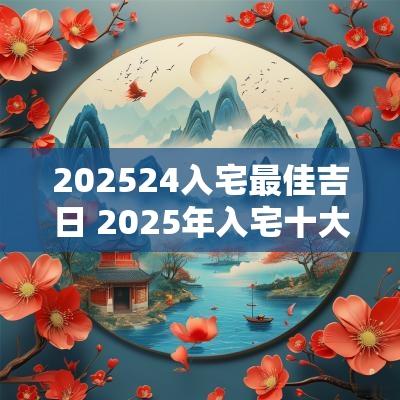 202524入宅最佳吉日 2025年入宅十大吉日