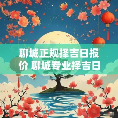 聊城正规择吉日报价 聊城专业择吉日哪家便宜