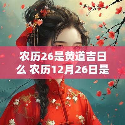 农历26是黄道吉日么 农历12月26日是黄道吉日吗