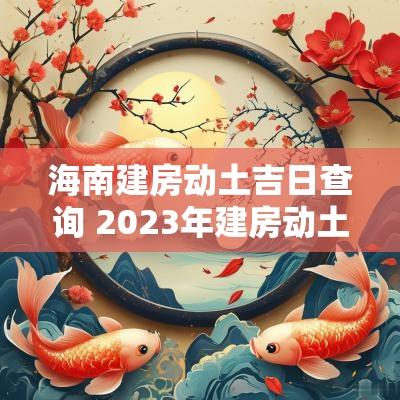 海南建房动土吉日查询 2025年建房动土吉日查询
