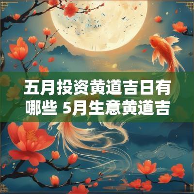 五月投资黄道吉日有哪些 5月生意黄道吉日