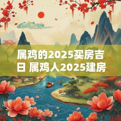 属鸡的2025买房吉日 属鸡人2025建房吉日