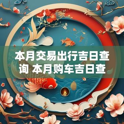 本月交易出行吉日查询 本月购车吉日查询