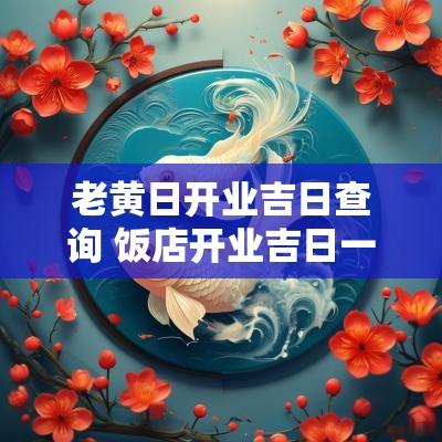 老黄日开业吉日查询 饭店开业吉日一览表