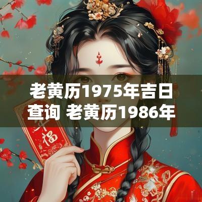 老黄历1975年吉日查询 老黄历1986年吉日查询一览表