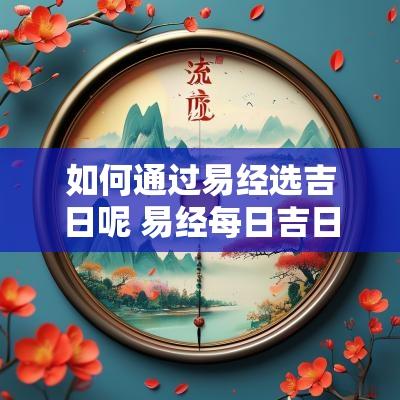 如何通过易经选吉日呢 易经每日吉日查询大全