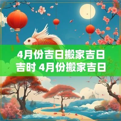 4月份吉日搬家吉日吉时 4月份搬家吉日一览表