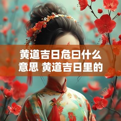 黄道吉日危曰什么意思 黄道吉日里的危代表什么