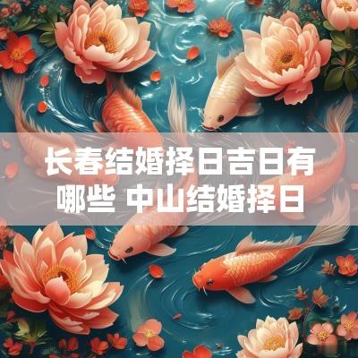 长春结婚择日吉日有哪些 中山结婚择日吉日查询