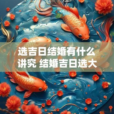 选吉日结婚有什么讲究 结婚吉日选大利月和小利月