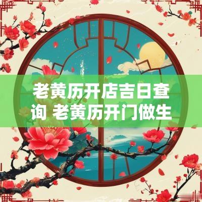 老黄历开店吉日查询 老黄历开门做生意吉日