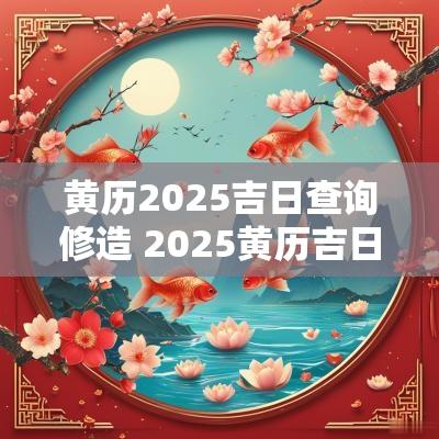 黄历2025吉日查询修造 2025黄历吉日打井查询