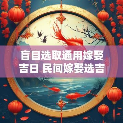 盲目选取通用嫁娶吉日 民间嫁娶选吉日的方法