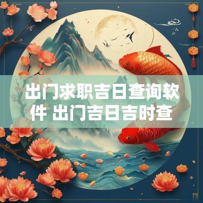 出门求职吉日查询软件 出门吉日吉时查询软件