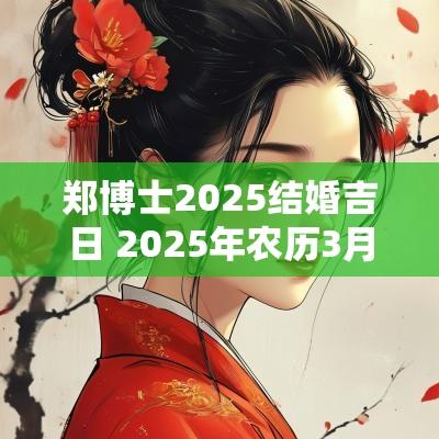 郑博士2025结婚吉日 2025年农历3月结婚吉日