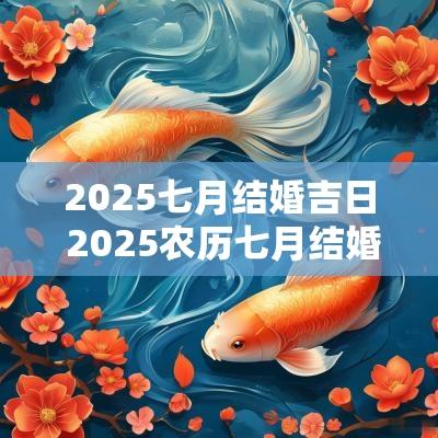 2025七月结婚吉日 2025农历七月结婚吉日