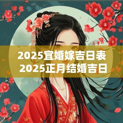 2025宜婚嫁吉日表 2025正月结婚吉日