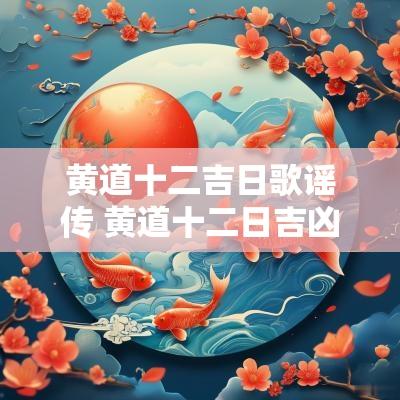 黄道十二吉日歌谣传 黄道十二日吉凶歌诀