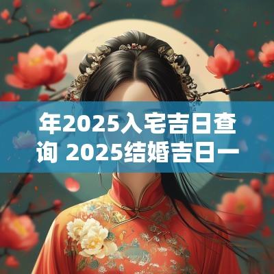 年2025入宅吉日查询 2025结婚吉日一览表