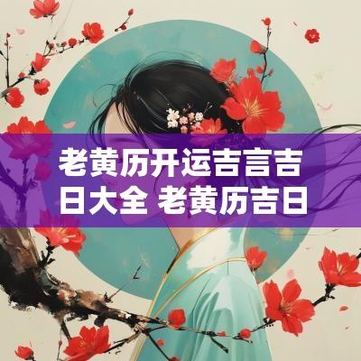 老黄历开运吉言吉日大全 老黄历吉日