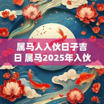 属马人入伙日子吉日 属马2025年入伙吉日