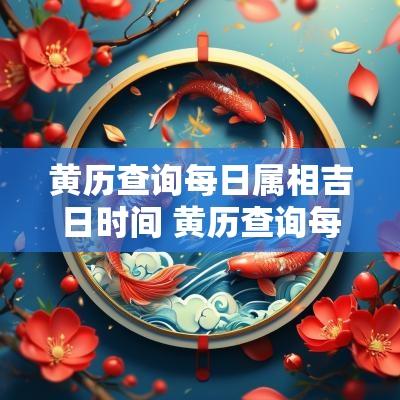 黄历查询每日属相吉日时间 黄历查询每日