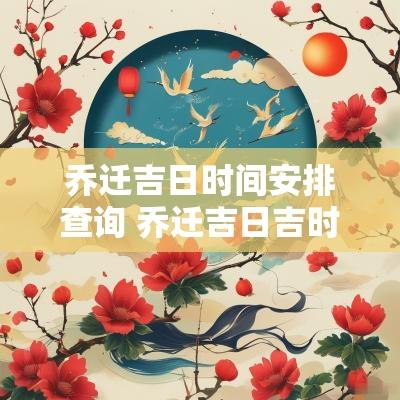 乔迁吉日时间安排查询 乔迁吉日吉时查询