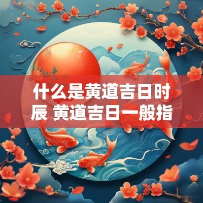 什么是黄道吉日时辰 黄道吉日一般指什么时辰