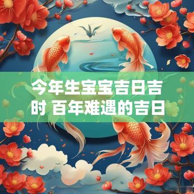 今年生宝宝吉日吉时 百年难遇的吉日吉时