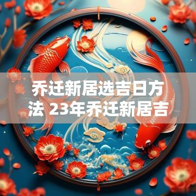 乔迁新居选吉日方法 23年乔迁新居吉日