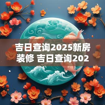 吉日查询2025新房装修 吉日查询2025年结婚日子