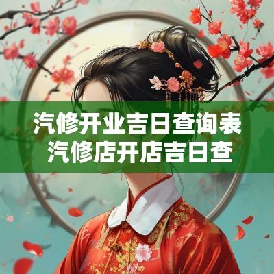 汽修开业吉日查询表 汽修店开店吉日查询