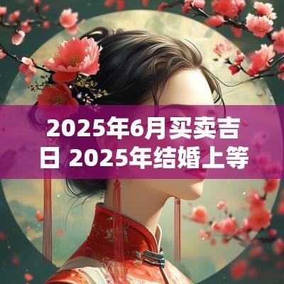 2025年6月买卖吉日 2025年结婚上等吉日