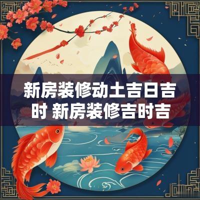 新房装修动土吉日吉时 新房装修吉时吉日表大全