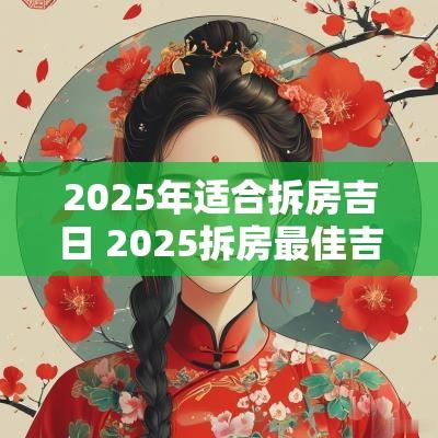 2025年适合拆房吉日 2025拆房最佳吉日6月