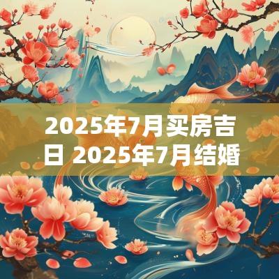 2025年7月买房吉日 2025年7月结婚吉日